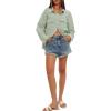 imageDarong Womens Button Down Shirts Long Sleeve Cotton Casual Pocket Oversized Loose Fit Blouse TopsBaby Green