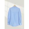 imageDarong Womens Button Down Shirts Long Sleeve Cotton Casual Pocket Oversized Loose Fit Blouse TopsBlue