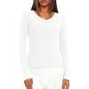 imageDarong Long Sleeve Tshirts for Women Fall Fashion V Neck Basics Crop Tops Slim Fitted Y2K Tops Ribbed Outfits ClothesWhite