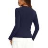 imageDarong Women Long Sleeve Shirts Slim Fit Tops Basic Tee 2025 Cute Lettuce Trim Undershirt Going Out Layer ClothesDark Blue