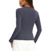 imageDarong Women Long Sleeve Shirts Slim Fit Tops Basic Tee 2025 Cute Lettuce Trim Undershirt Going Out Layer ClothesGrey