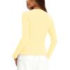 imageDarong Women Long Sleeve Shirts Slim Fit Tops Basic Tee 2025 Cute Lettuce Trim Undershirt Going Out Layer ClothesLight Yellow