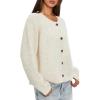 imageDarong Womens Cropped Cardigan Sweaters Long Sleeve Knit Y2k Button Down Fall Outfits Fashion Clothing 2025Light Beige