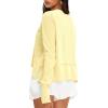 imageDarong Cotton Long Sleeve Workout Shirts for Women Loose Fit Athletic Yoga TShirts Casual Slouchy Crop Running TeesLight Yellow