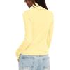 imageDarong Womens Striped Turtleneck Shirt Long Sleeve Undershirts Ribbed Slim Fit Top Fitted Basic TeesLight Yellow