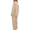 imageDarong Two Piece Outfits for Women Fall Lounge Sets Button Down Sweatshirt Wide Leg Pants Sweatsuits Set with PocketsBeige
