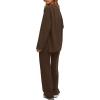 imageDarong Two Piece Outfits for Women Fall Lounge Sets Button Down Sweatshirt Wide Leg Pants Sweatsuits Set with PocketsCoffee