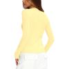 imageDarong Long Sleeve Shirts for Women Fall Fashion Crew Neck Basics Crop Tops Slim Fitted Y2K Tops Ribbed Outfits ClothesLight Yellow