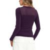 imageDarong Womens Mesh Sheer Long Sleeve Top Crew Neck Slim Fit Shirts Sexy Casual Going Out BlousesDark Purple