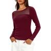 imageDarong Womens Mesh Sheer Long Sleeve Top Crew Neck Slim Fit Shirts Sexy Casual Going Out BlousesRed