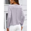 imageDarong Women Button Down Shirt Fall Long Sleeve Ribbed Knit Top Lightweight Cardigan Cute Going Out SweaterLight Purple