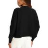 imageDarong Womens Casual Cropped Cardigan Lightweight Button Down Long Sleeve Knit Sweater Fall Outfit TopBlack