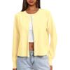 imageDarong Womens Casual Cropped Cardigan Lightweight Button Down Long Sleeve Knit Sweater Fall Outfit TopLight Yellow