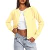 imageDarong Womens Casual Cropped Cardigan Lightweight Button Down Long Sleeve Knit Sweater Fall Outfit TopLight Yellow
