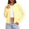 imageDarong Womens Casual Cropped Cardigan Lightweight Button Down Long Sleeve Knit Sweater Fall Outfit TopLight Yellow