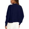 imageDarong Womens Casual Cropped Cardigan Lightweight Button Down Long Sleeve Knit Sweater Fall Outfit TopRoyal Blue
