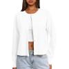 imageDarong Womens Casual Cropped Cardigan Lightweight Button Down Long Sleeve Knit Sweater Fall Outfit TopWhite