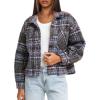 imageDarong Womens Cropped Fuzzy Fleece Jacket Button Down Plaid Leopard Jackets 2025 Fall Winter Soft Cozy CoatBlue Plaid