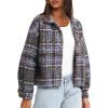 imageDarong Womens Cropped Fuzzy Fleece Jacket Button Down Plaid Leopard Jackets 2025 Fall Winter Soft Cozy CoatBlue Plaid