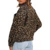 imageDarong Womens Cropped Fuzzy Fleece Jacket Button Down Plaid Leopard Jackets 2025 Fall Winter Soft Cozy CoatBrown Leopard