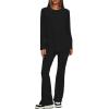 imageDarong Women 2 Piece Set Fall Outfit Cross Waist Flare Pants Long Sleeve Tunic Top Matching Lounge Set Travel OutfitsBlackregular
