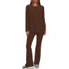 imageDarong Women 2 Piece Set Fall Outfit Cross Waist Flare Pants Long Sleeve Tunic Top Matching Lounge Set Travel OutfitsCoffeeregular