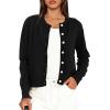 imageDarong Womens Lightweight Button Down Cardigan Long Sleeve Casual Crew Neck Soft Knit Outfits Sweater TopsBlack