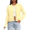 imageDarong Womens Lightweight Button Down Cardigan Long Sleeve Casual Crew Neck Soft Knit Outfits Sweater TopsLight Yellow