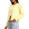 imageDarong Womens Lightweight Button Down Cardigan Long Sleeve Casual Crew Neck Soft Knit Outfits Sweater TopsLight Yellow