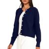 imageDarong Womens Lightweight Button Down Cardigan Long Sleeve Casual Crew Neck Soft Knit Outfits Sweater TopsRoyal Blue