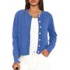 imageDarong Womens Lightweight Button Down Cardigan Long Sleeve Casual Crew Neck Soft Knit Outfits Sweater TopsSky Blue