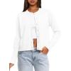 imageDarong Womens Lightweight Button Down Cardigan Long Sleeve Casual Crew Neck Soft Knit Outfits Sweater TopsWhite