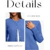imageDarong Womens Cable Knit Long Sleeve Outfits Crewneck Button Down Open Front Cardigan Sweater Trendy OuterwearSky Blue