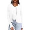 imageDarong Womens Cable Knit Long Sleeve Outfits Crewneck Button Down Open Front Cardigan Sweater Trendy OuterwearWhite