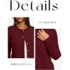 imageDarong Womens Cable Knit Long Sleeve Outfits Crewneck Button Down Open Front Cardigan Sweater Trendy OuterwearWine Red