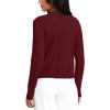 imageDarong Womens Cable Knit Long Sleeve Outfits Crewneck Button Down Open Front Cardigan Sweater Trendy OuterwearWine Red