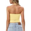 image:imageDarong Womens Halter Tank Tops with Built in Bra Double Lined Y2K Backless Slim Fitted Shirts Trendy Going Out CamisoleLight Yellow