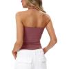 image:imageDarong Womens Halter Tank Tops with Built in Bra Double Lined Y2K Backless Slim Fitted Shirts Trendy Going Out CamisoleMerlot Red