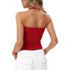 image:imageDarong Womens Halter Tank Tops with Built in Bra Double Lined Y2K Backless Slim Fitted Shirts Trendy Going Out CamisoleRed