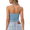 image:imageDarong Womens Halter Tank Tops with Built in Bra Double Lined Y2K Backless Slim Fitted Shirts Trendy Going Out CamisoleSky Blue