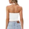 image:imageDarong Womens Halter Tank Tops with Built in Bra Double Lined Y2K Backless Slim Fitted Shirts Trendy Going Out CamisoleWhite