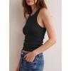 image:imageDarong Womens Racerback Crew Neck Tank Tops with Built in Bra Ribbed Slim Fitted Camisole Basic Tee Summer Clothes 2026Black