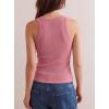 image:imageDarong Womens Racerback Crew Neck Tank Tops with Built in Bra Ribbed Slim Fitted Camisole Basic Tee Summer Clothes 2026Raspberry Pink