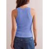 image:imageDarong Womens Racerback Crew Neck Tank Tops with Built in Bra Ribbed Slim Fitted Camisole Basic Tee Summer Clothes 2026Sky Blue