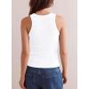 image:imageDarong Womens Racerback Crew Neck Tank Tops with Built in Bra Ribbed Slim Fitted Camisole Basic Tee Summer Clothes 2026White