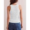 image:imageDarong Womens Racerback Crew Neck Tank Tops with Built in Bra Ribbed Slim Fitted Camisole Basic Tee Summer Clothes 2026White Grey