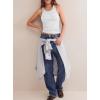 image:imageDarong Womens Racerback Crew Neck Tank Tops with Built in Bra Ribbed Slim Fitted Camisole Basic Tee Summer Clothes 2026White Grey