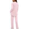image:imageDarong Womens 2 Piece Lounge Set Casual Long Sleeve Crew Neck Tops Wide Leg Pants Travel Airport Outfit Matching SetsLight Pinkregular