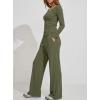 image:imageDarong Womens 2 Piece Matching Lounge Sets 2026 Long Sleeve Henley Shirts Wide Leg Pants Airport Travel OutfitsArmy Green