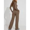 image:imageDarong Womens 2 Piece Matching Lounge Sets 2026 Long Sleeve Henley Shirts Wide Leg Pants Airport Travel OutfitsDeep Khaki